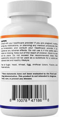 Label highlights 120 capsules per bottle and gluten-free