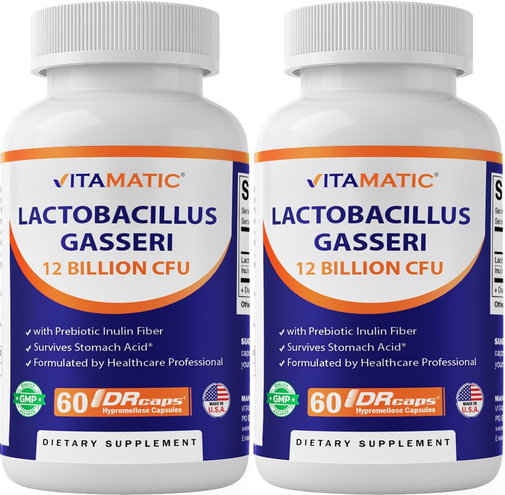 Vitamatic Lactobacillus Gasseri bottle front for daily digestive support