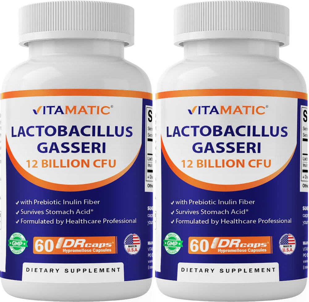 Vitamatic Lactobacillus Gasseri bottle front for daily digestive support