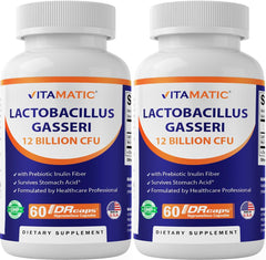 Vitamatic Lactobacillus Gasseri bottle front for daily digestive support