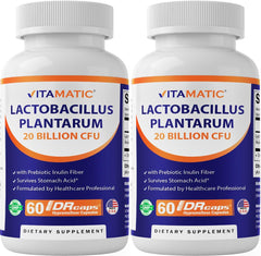 Vitamatic Lactobacillus Plantarum bottle with DRcaps protecting capsules for digestion