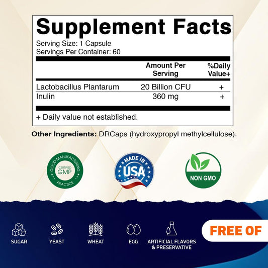 Capsules close-up highlighting 20 Billion CFU potency