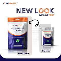 Vitamatic Lactococcus Lactis Probiotic Powder stir in beverage reveals smooth texture.
