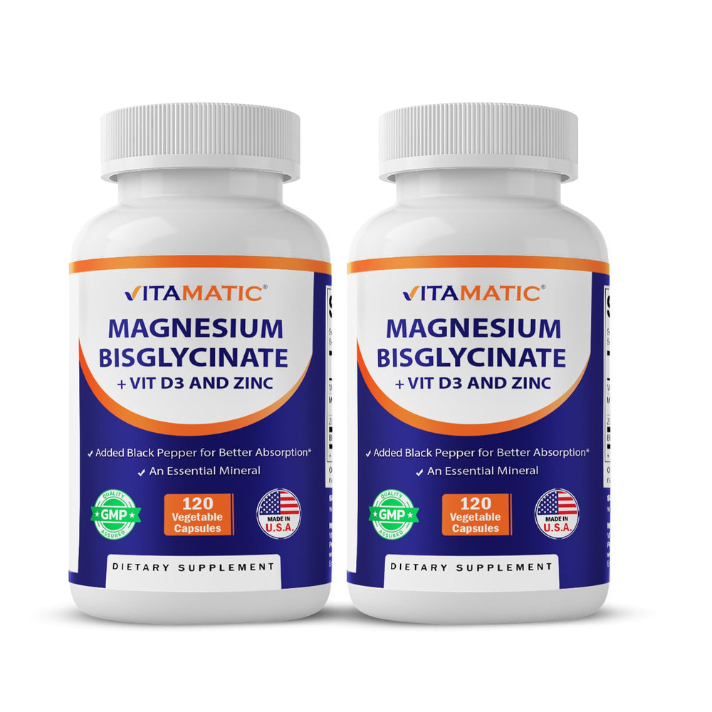 Vitamatic Magnesium bottle front showing the product designed for enhanced absorption