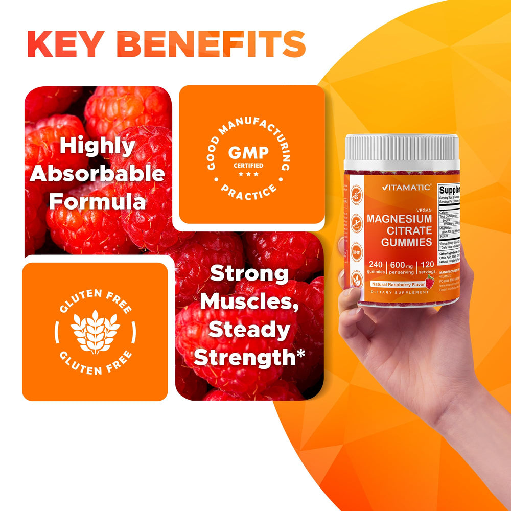 Vitamatic ingredient list highlights vegan formulation and absence of artificial colors.