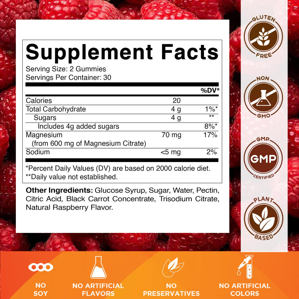 Vitamatic Magnesium Gummies 600 mg per serving close-up