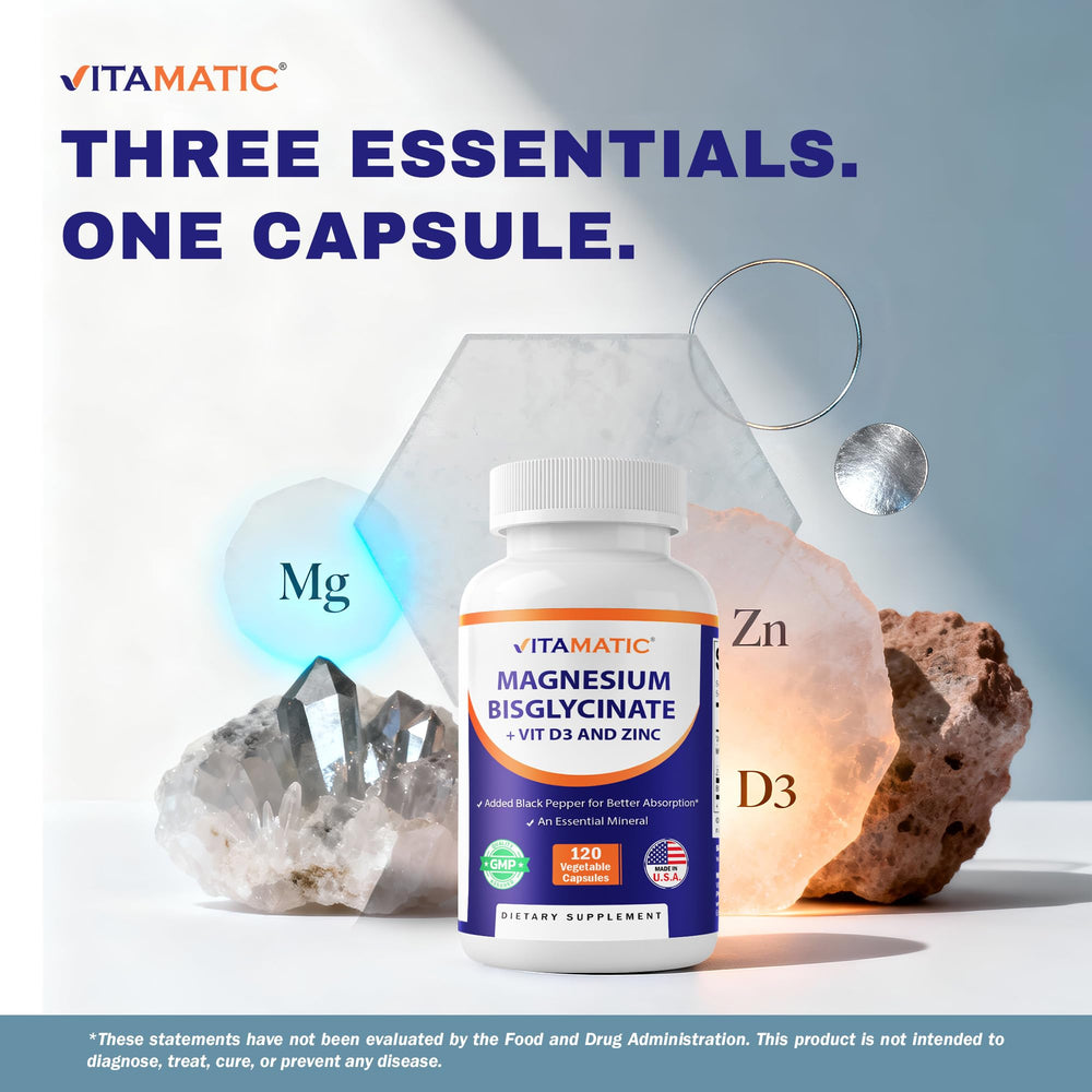 Vitamatic Magnesium nutrition label confirms gluten-free and non-GMO ingredients