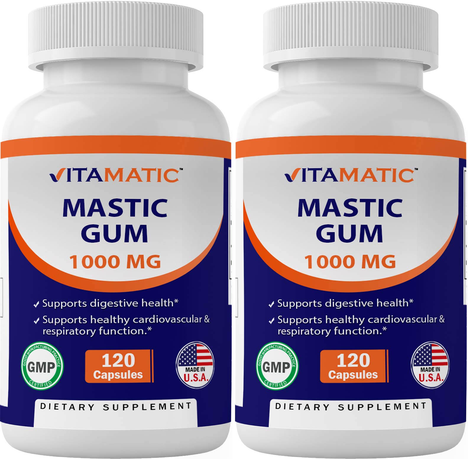 Vitamatic mastic gum 2-pack bottle for digestive support and oral wellness