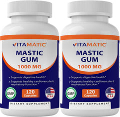 Vitamatic mastic gum 2-pack bottle for digestive support and oral wellness