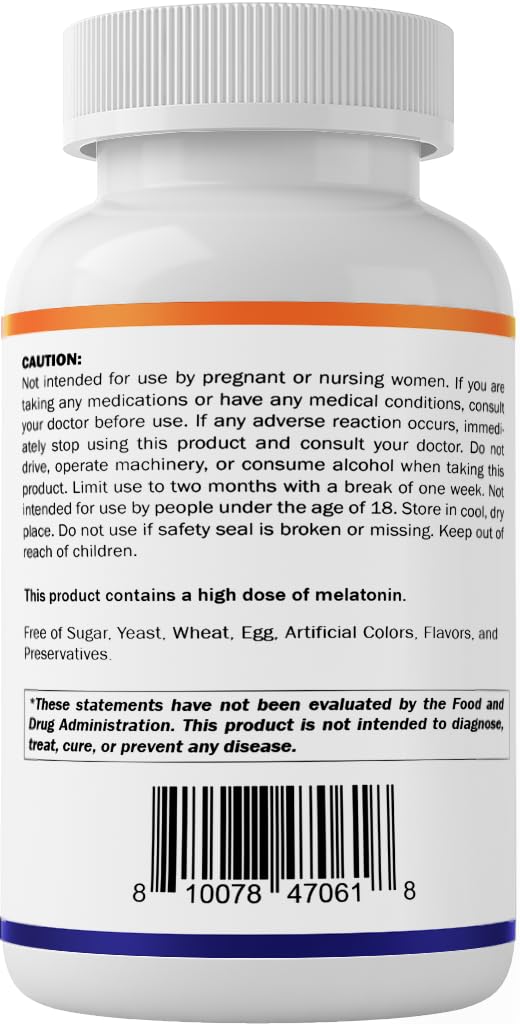 Vitamatic Melatonin bottle top view with screw cap