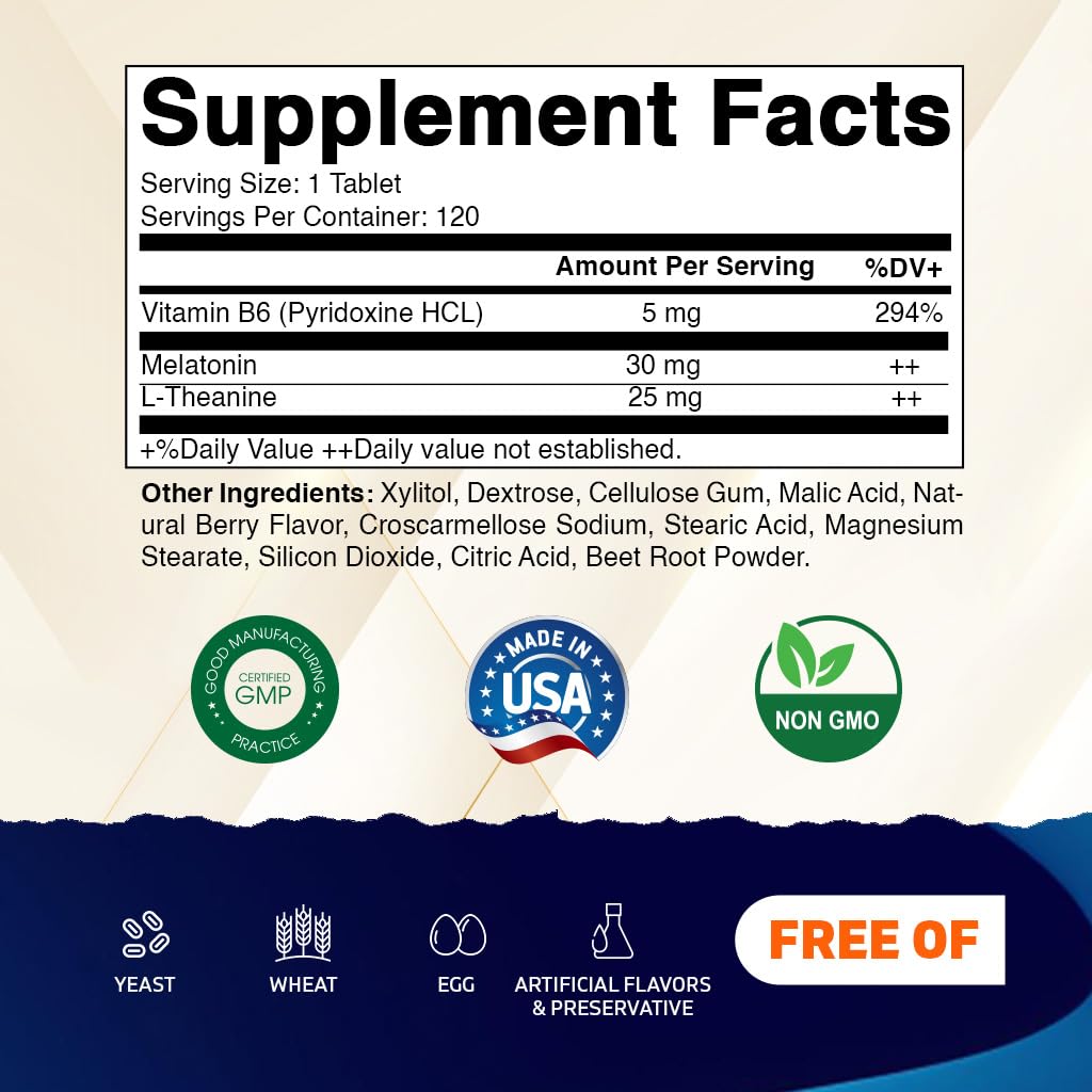 Vitamatic Melatonin tablets dissolving with berry flavor for quick onset