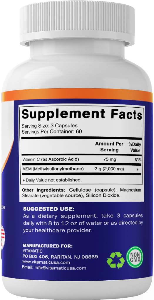 Vitamatic MSM USA-made facility – GMP compliant and FDA registered