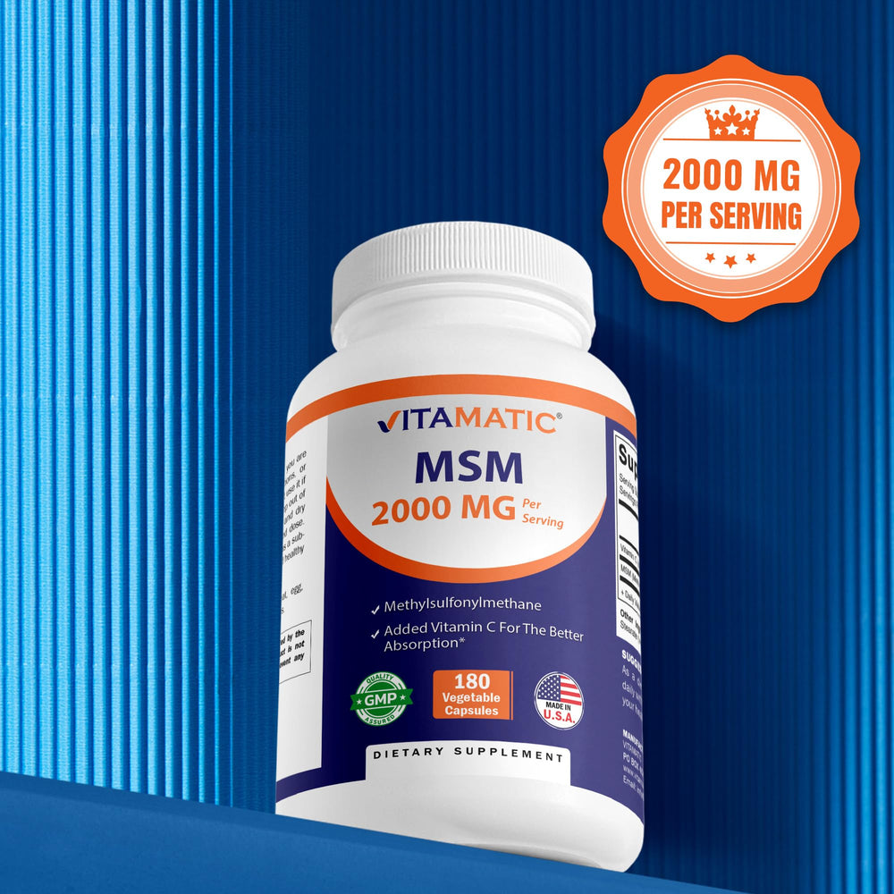 Vitamatic MSM Vitamin C enhanced formula – highlights added Vitamin C benefits