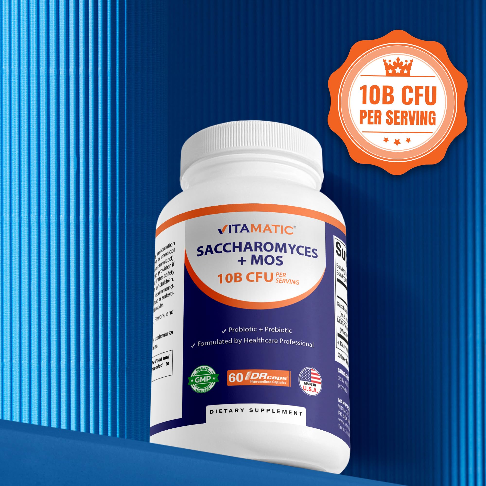 MOS Yeast Fraction detail on Vitamatic probiotic label