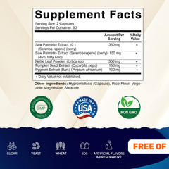 Vitamatic Saw Palmetto Extract bottle label showing non-GMO and gluten-free ingredients
