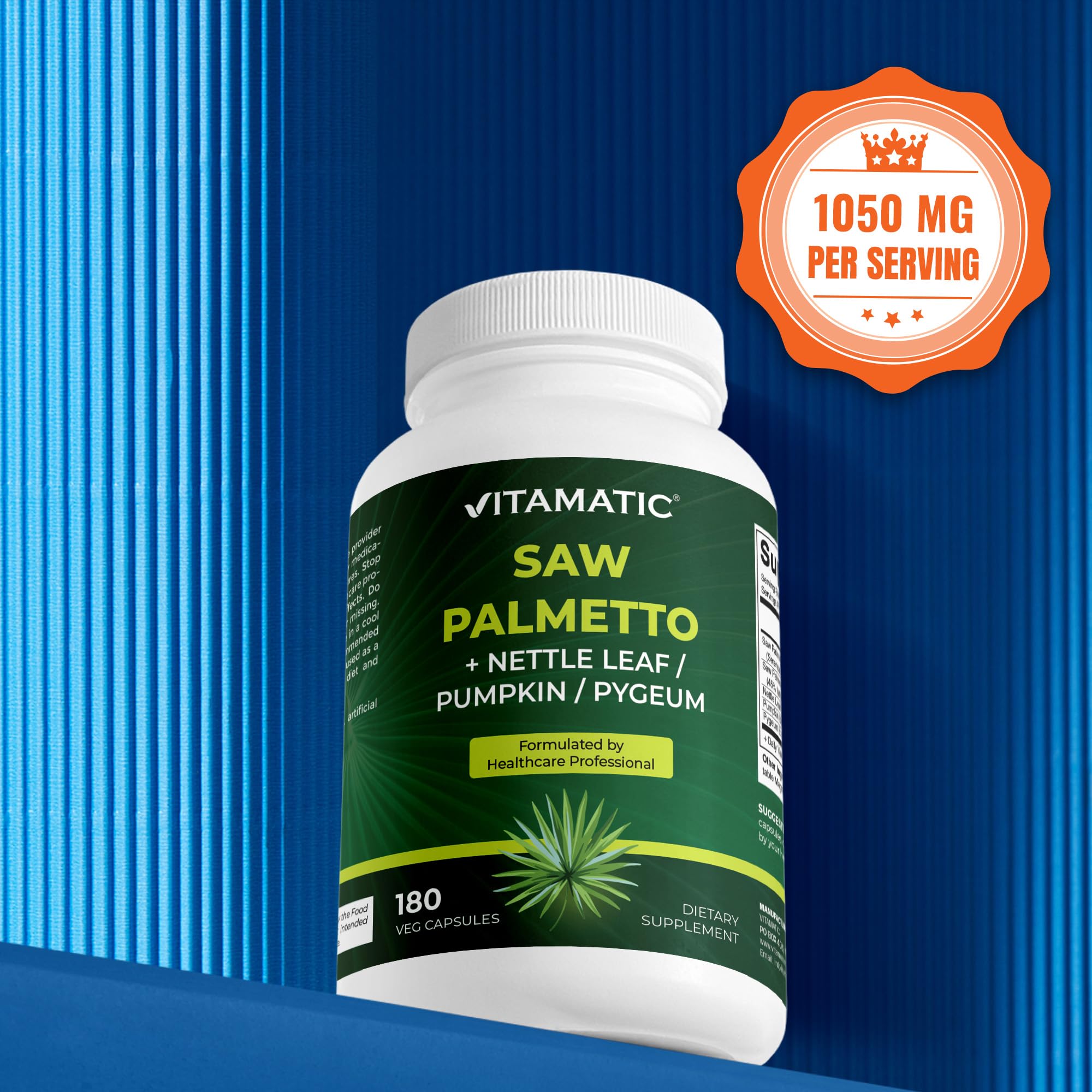 Vitamatic Saw Palmetto Extract ingredients pumpkin seed visible on label