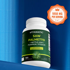 Vitamatic Saw Palmetto Extract ingredients pumpkin seed visible on label