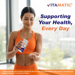 Spoon with Vitamatic capsules ready for daily routine