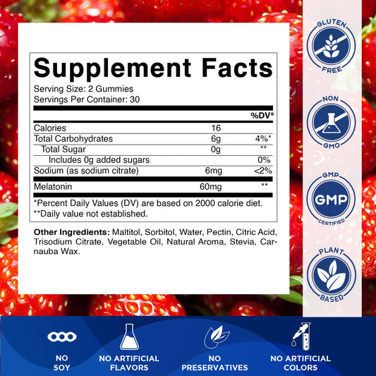 Vitamatic melatonin gummies in a jar, vegan-friendly sleep support