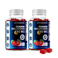 Vitamatic Sugar Free Melatonin gummies pack close-up for night routine
