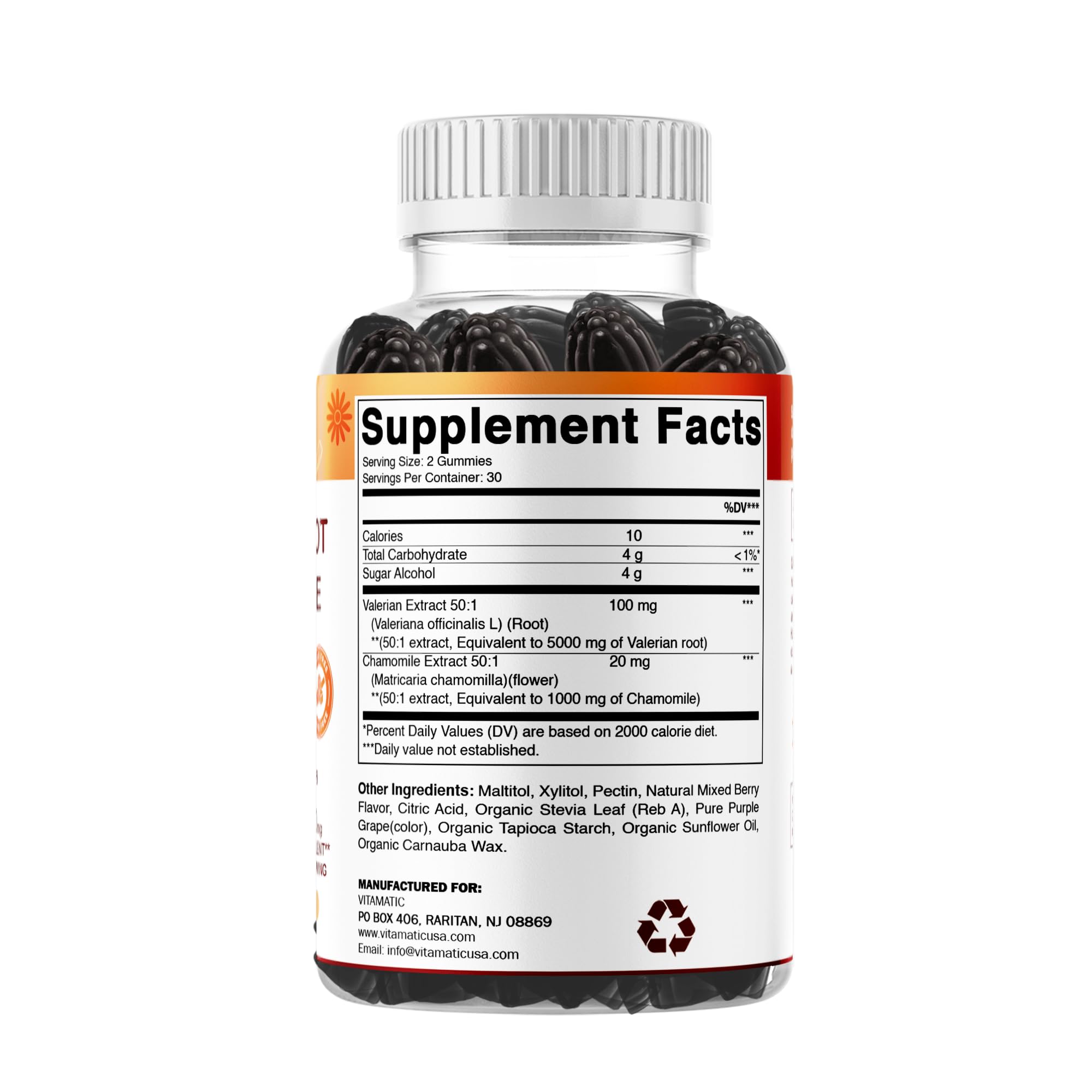 Vitamatic gummies emphasize non-GMO and vegan-friendly formula