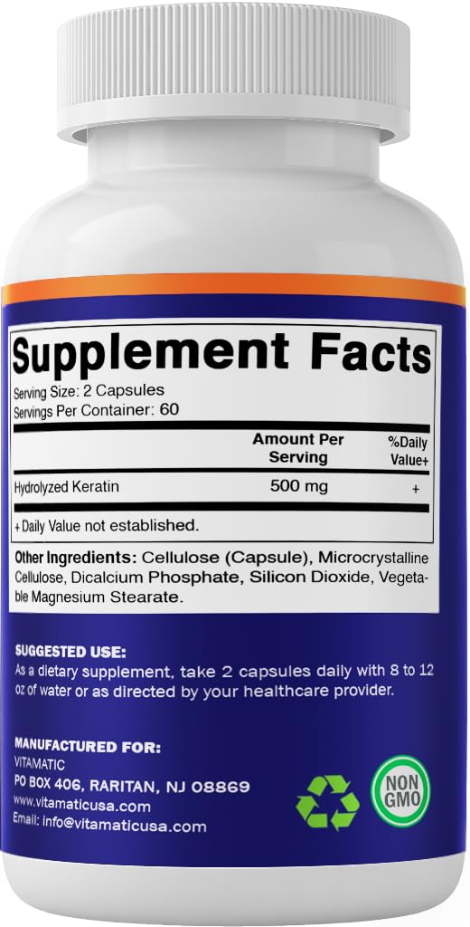 Vitamatic vegetarian-friendly keratin supplement for adults