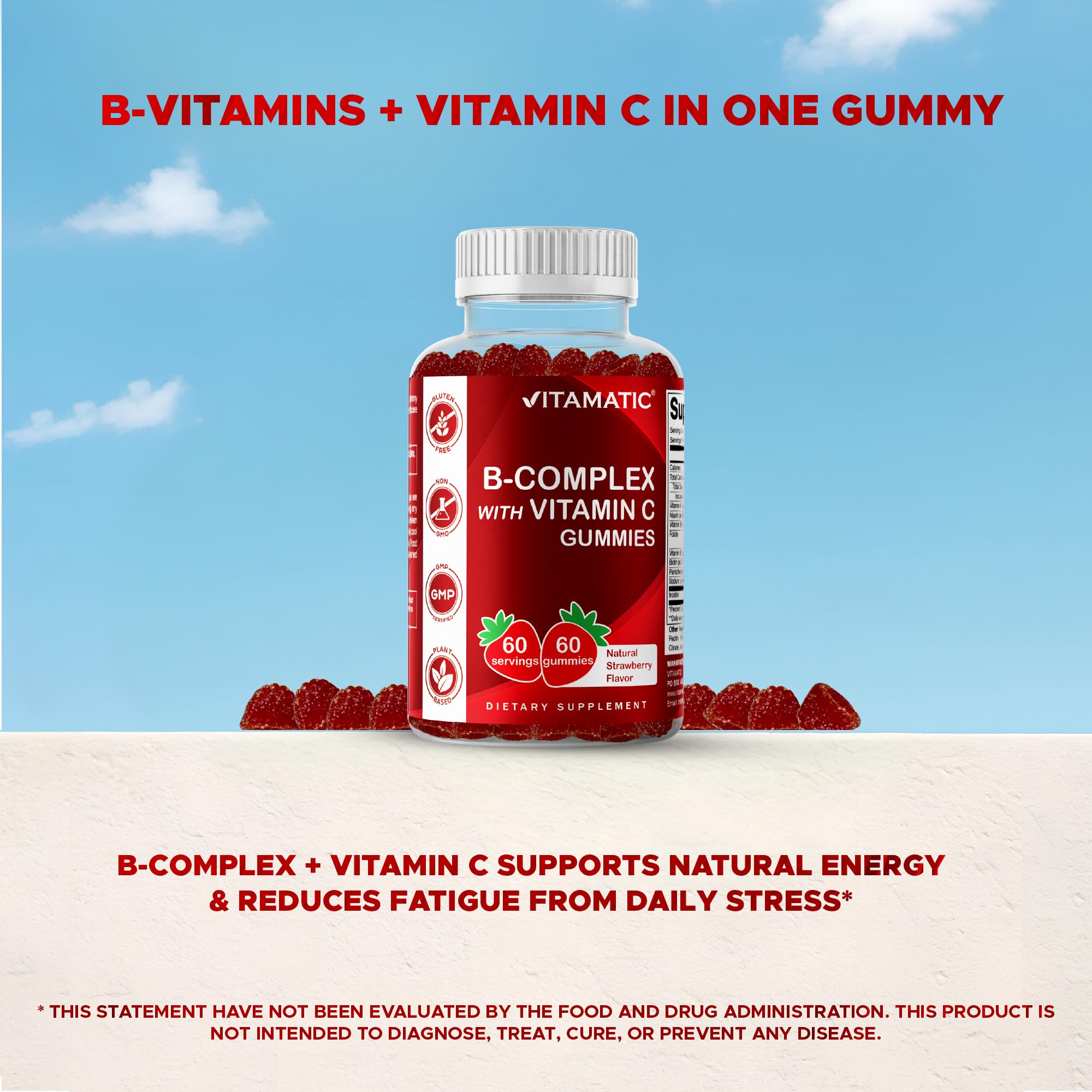 Gummies poured into a hand to illustrate on-the-go use