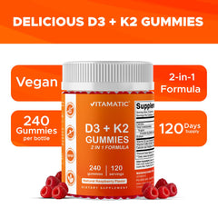 Vitamatic bottle on shelf conveys a convenient daily wellness option