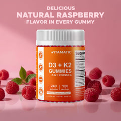 GMP facility icon on Vitamatic packaging implies quality and purity