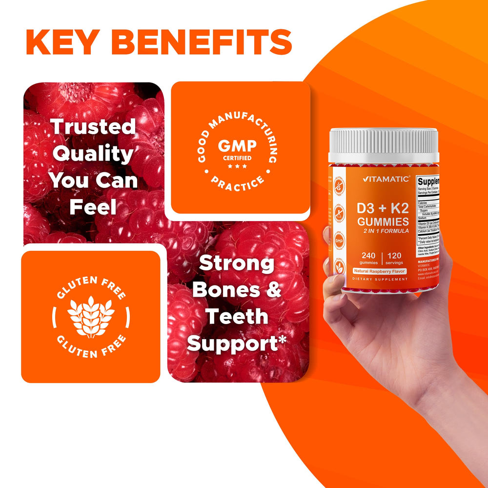 Close-up of Vitamatic gummy texture emphasizes chewability for daily use