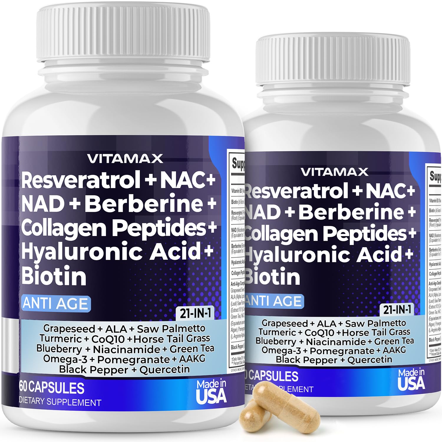 Vitamax Age Smart bottle front view supports daily beauty and joint wellness.