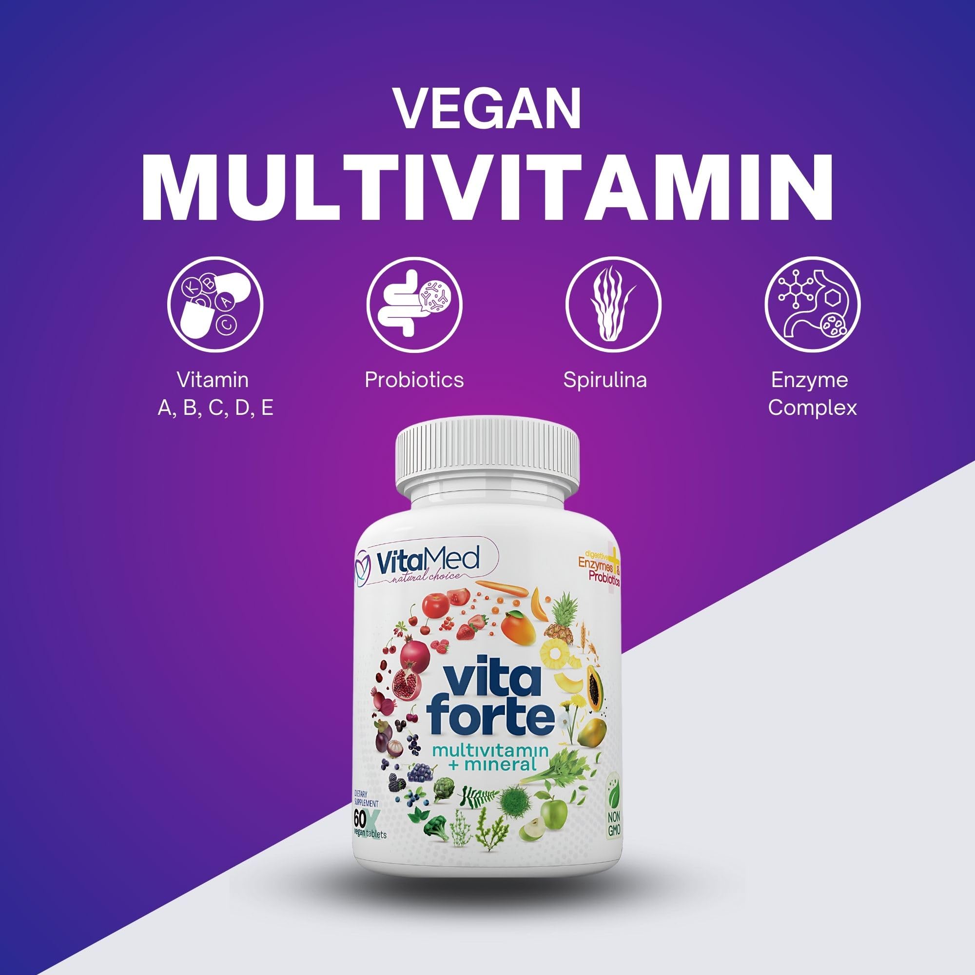 VitaMed Vita Forte tablets pile highlights convenient daily dosing for busy professionals