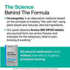 VitaMedica Arnica and Bromelain tablets close-up highlighting natural ingredients.