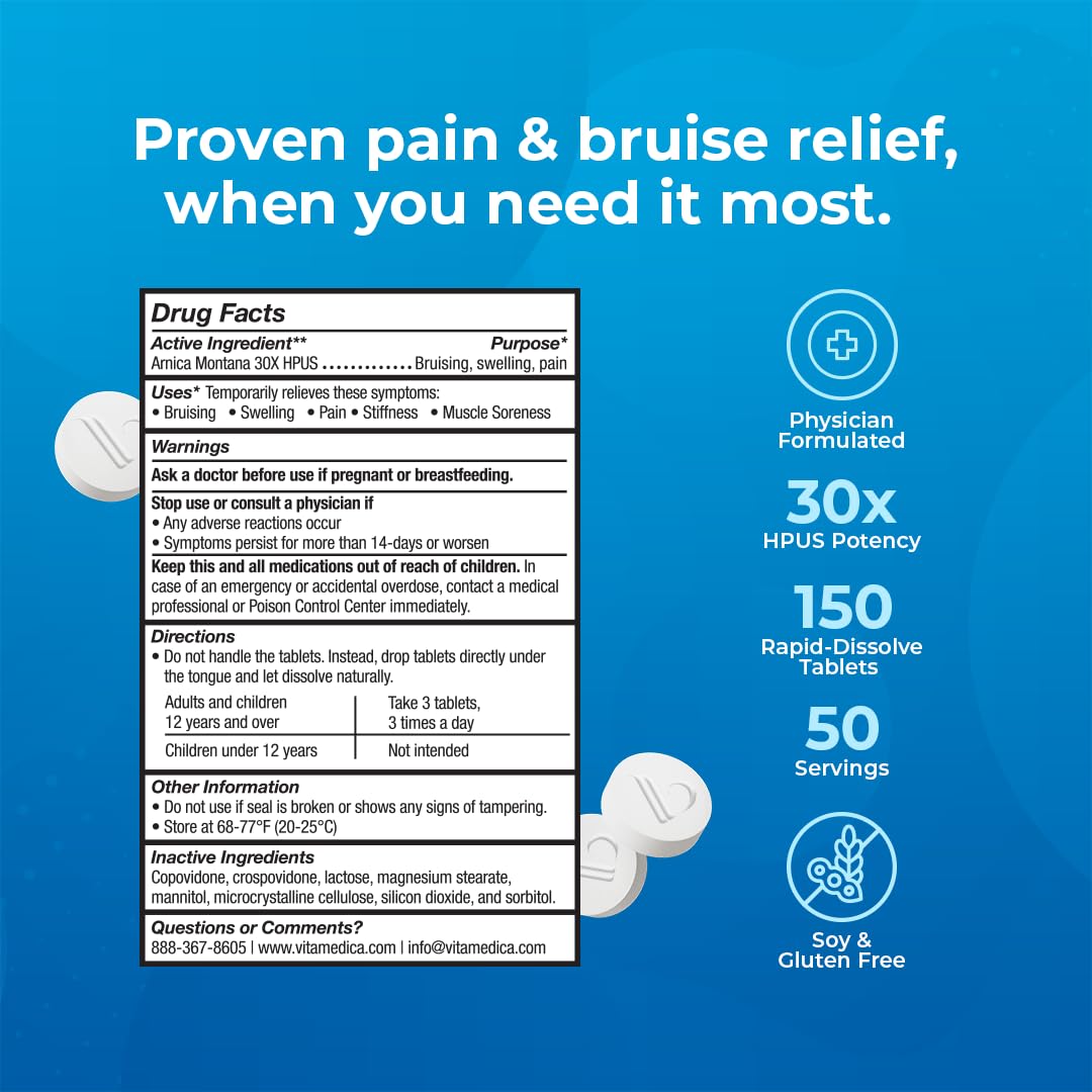 VitaMedica Arnica Montana 30X three-pack image communicates convenience and value