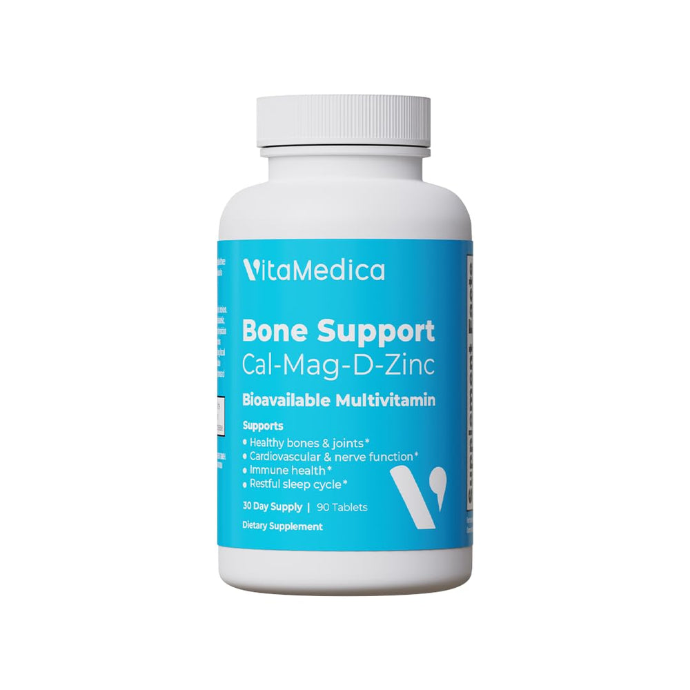 VitaMedica Bone Support bottle front showing label and branding for bone health.