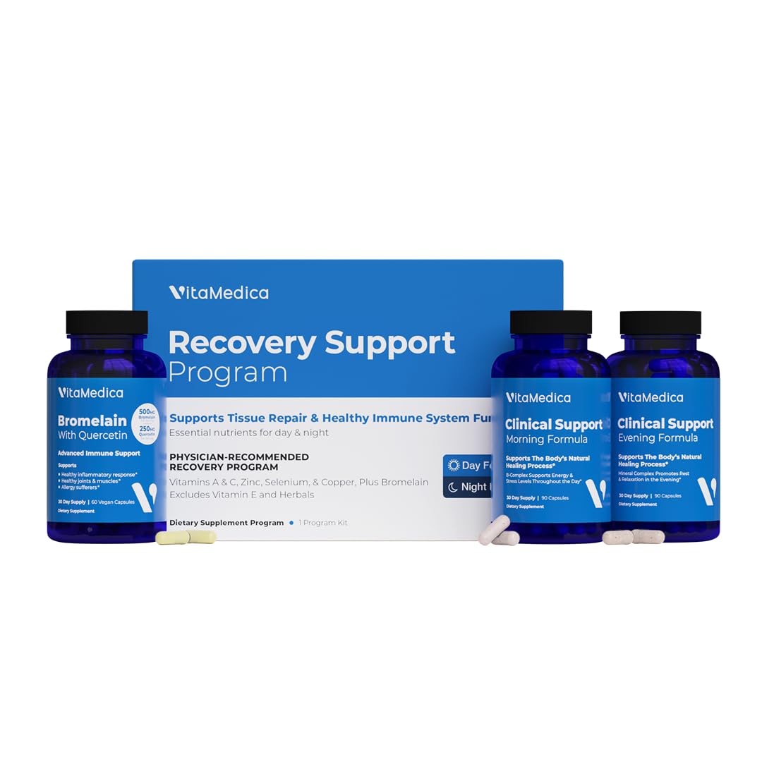 VitaMedica clinical-grade recovery packaging shown for convenient post-surgery support at home.