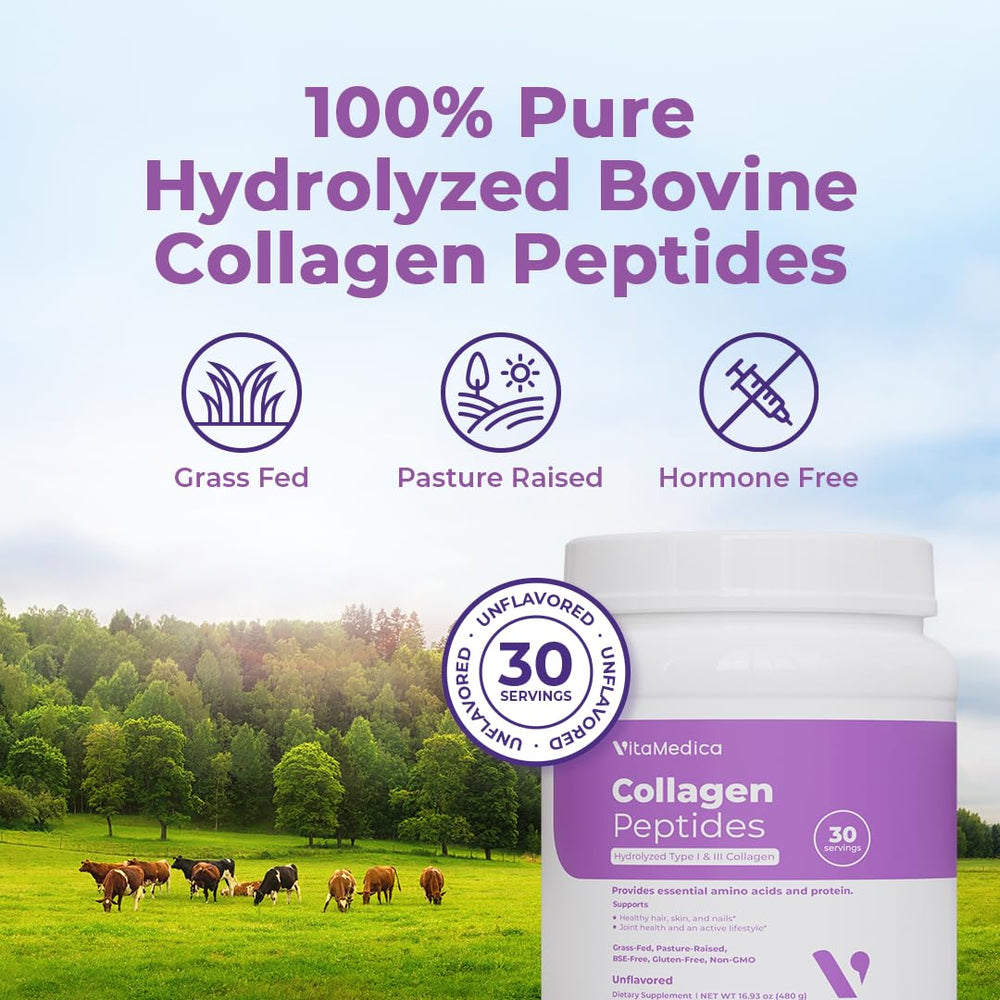 VitaMedica Collagen Peptides in coffee cup as a seamless morning add-in.