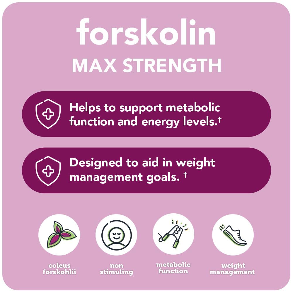 Vitamin Bounty Forskolin label close-up emphasizing clean ingredients