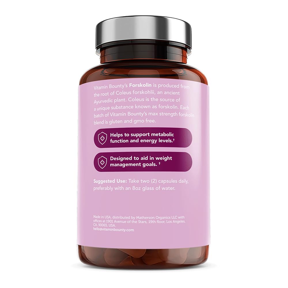 Packaging of Vitamin Bounty Forskolin on a clean surface