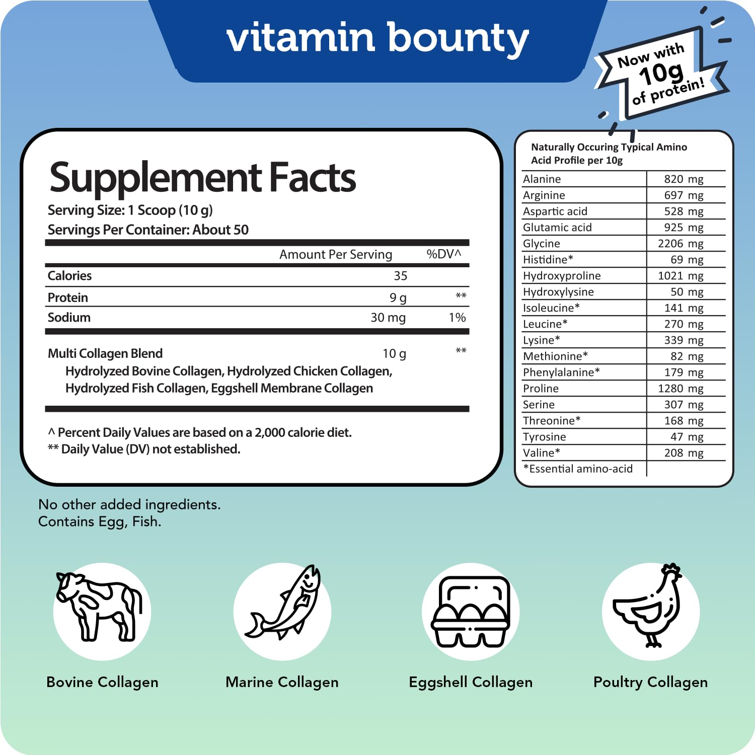 Vitamin Bounty Multi Collagen Complex compatible with coffee or smoothies