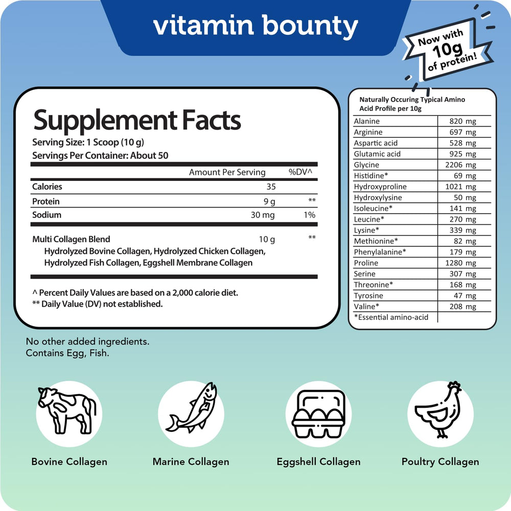 Vitamin Bounty Multi Collagen Complex compatible with coffee or smoothies