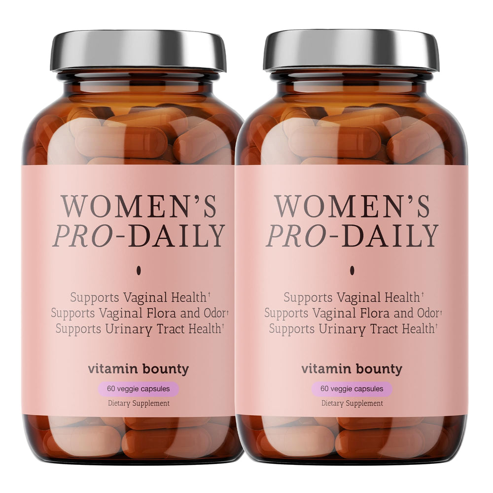Vitamin Bounty Women's Pro-Daily Probiotic bottle front with 60 capsules for daily wellness.