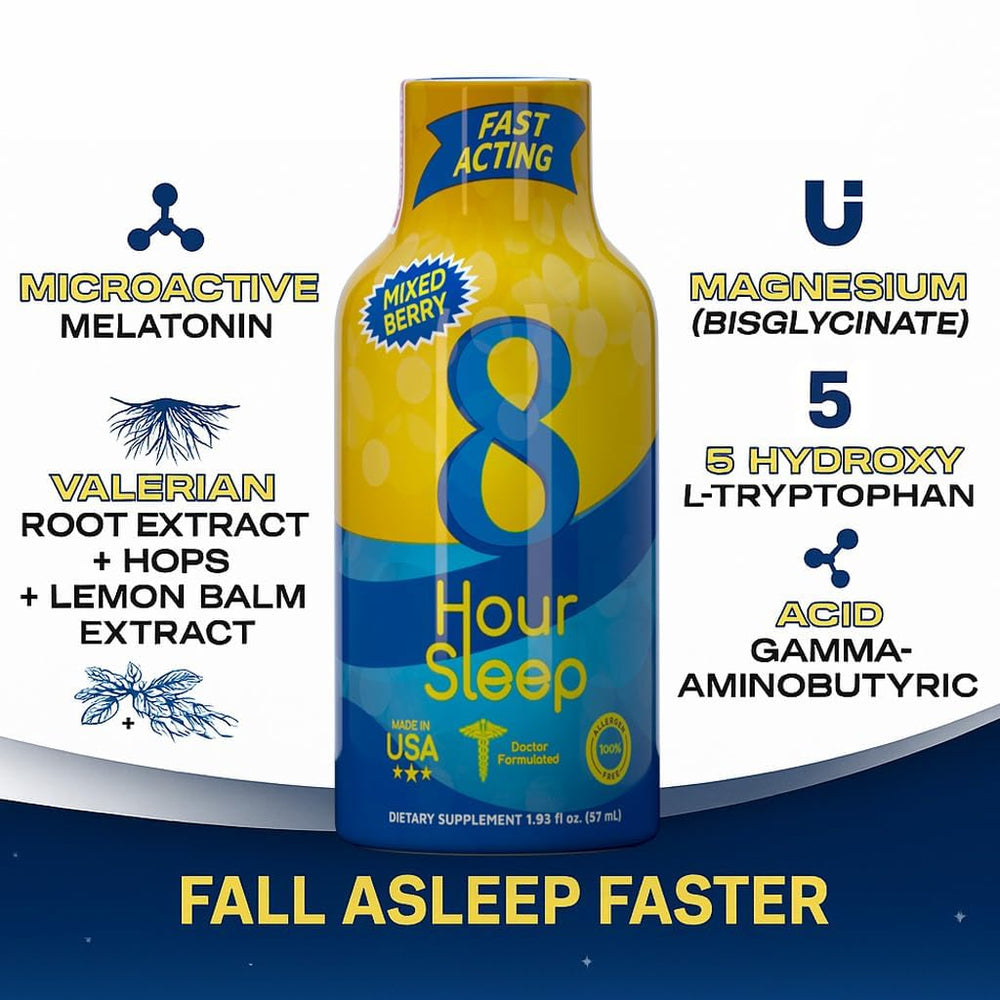 Display of Vitamin Energy Sleep Shot 48-pack packaging for convenient nightly use.