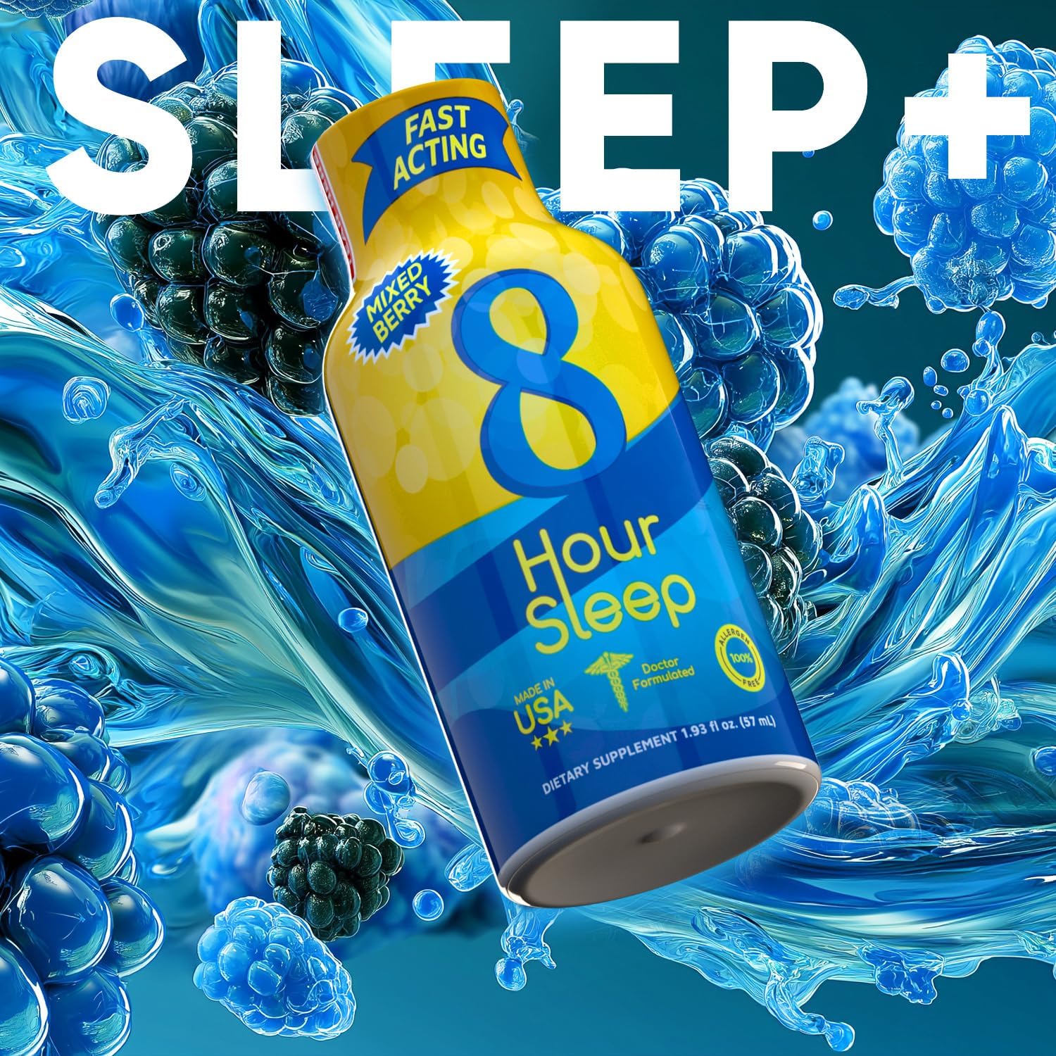 Pouring Vitamin Energy Sleep Shot to begin a calming bedtime routine.