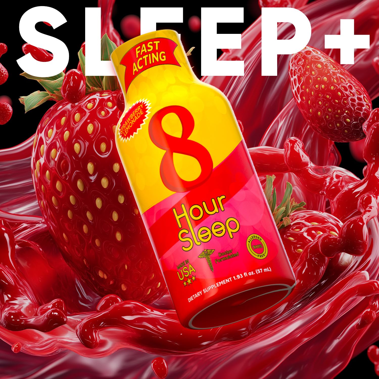 Vitamin Energy 8 Hour Sleep Shot ingredients blend with melatonin and herbal extracts for relaxation