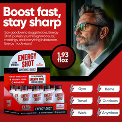 Vitamin Energy label and glass capture plant-based caffeine and B-vitamins fueling alertness
