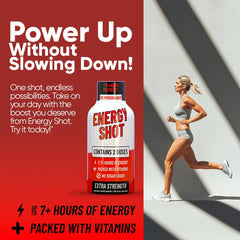 Vitamin Energy bottle next to healthy snacks highlights on-the-go vitality
