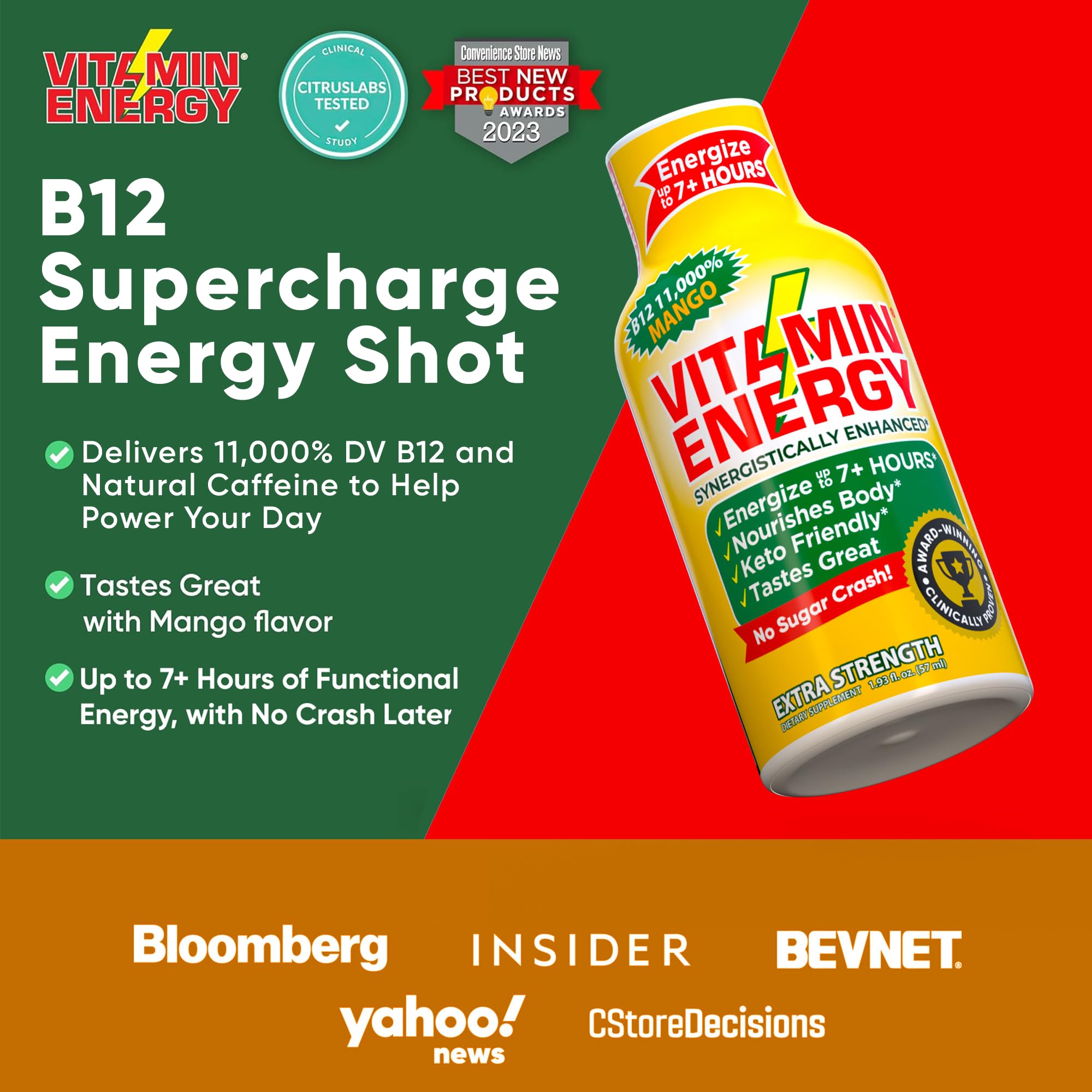 Ingredient close up features Taurine L-Theanine and B vitamins for mental clarity