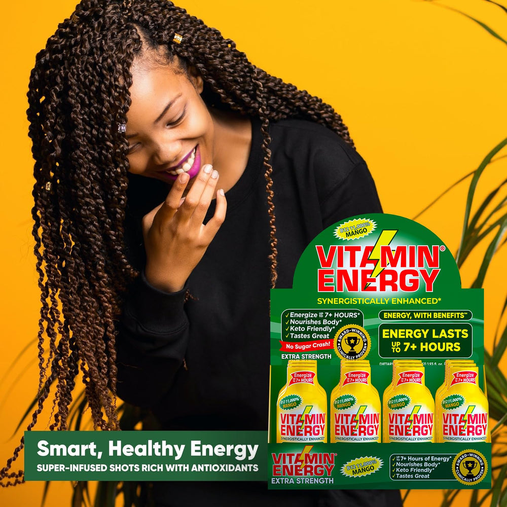Lifestyle shot during workouts emphasizes a mango flavored energy boost