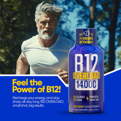 Vitamin Energy B12 Overload bottle beside towel during workout for sustained stamina.